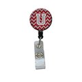 Teachers Aid Letter U Chevron Crimson & Grey Retractable Badge Reel5 x 1 x 2 in. TE255538